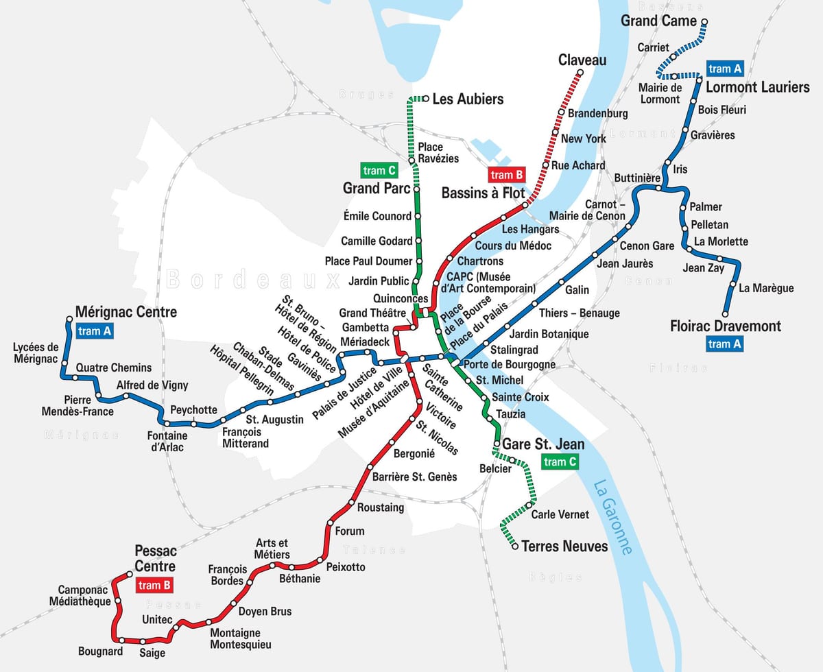 Bordeus estació de tren mapa