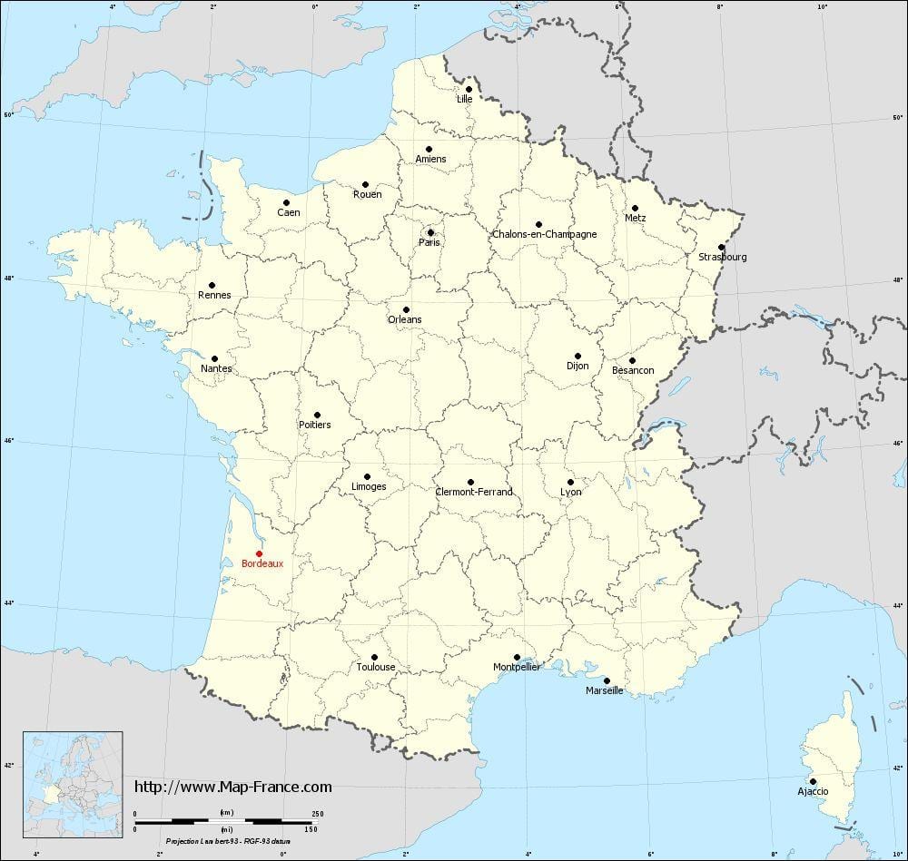 Bordeus municipis mapa