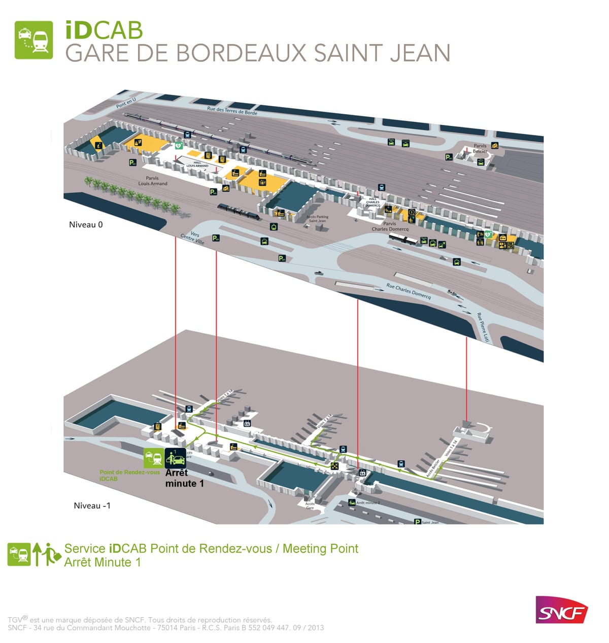 Bordeus st jean de l'estació de tren mapa