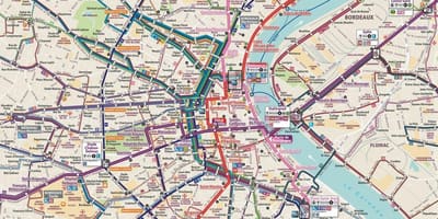 Bordeus autobús mapa de rutes