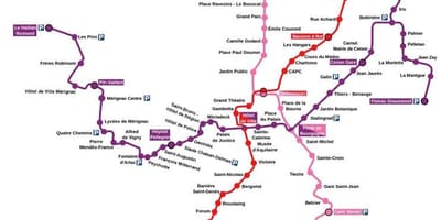 Mapa de Bordeus de l'estació